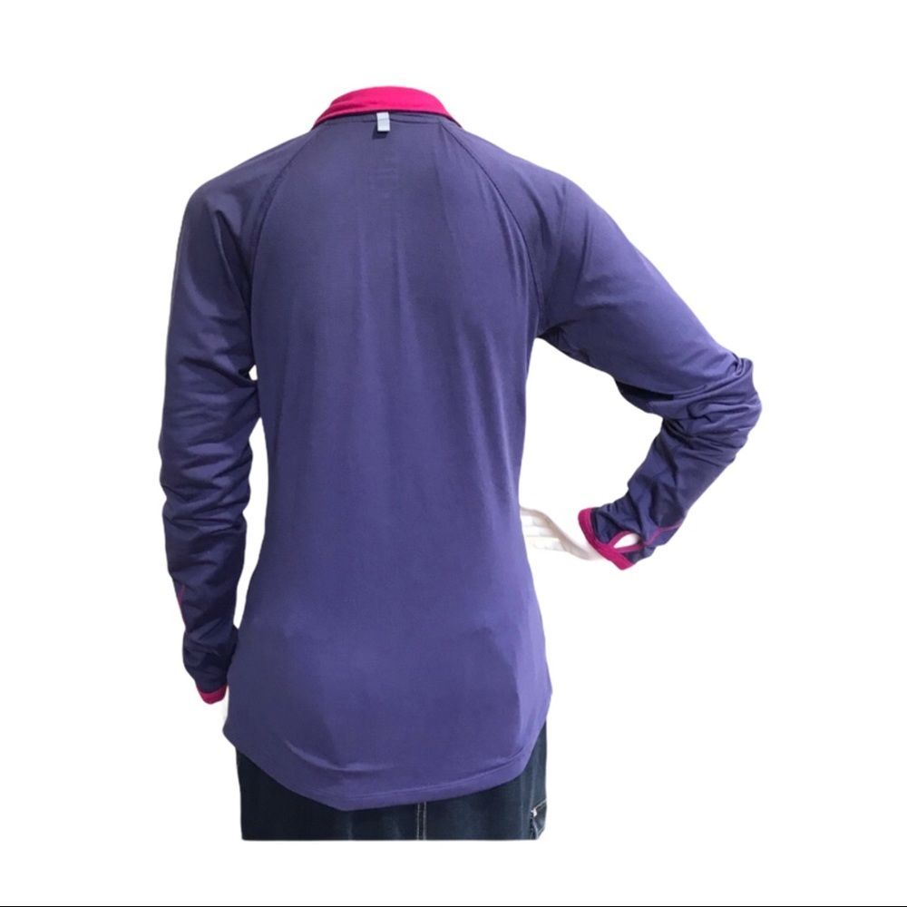 Nike Element Dri-Fit 3/4 Zip Running Pullover Thumb Holes Purple Pink Sz S - Picture 2 of 9